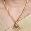 22k Gold Plated Amolya Ratna Pendant Set