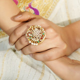 Sankranti Tear Kundan Ring