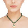 ANMOL ZIRCON ROUND GREEN  PENDANT
