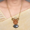 22k Gold Plated Amolya Sharvani Pendant Set