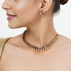 22k Gold Plated Tarini Ekisha Necklace set