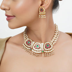 22k Gold Plated Tarini Gunika Necklace set