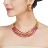 Kanchan Red Stone Necklace Set