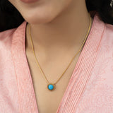 Sparsh 22k Gold Plated Turquoise Pendant