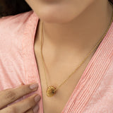 Sparsh 22k Gold Plated Gold Bead Pendant