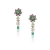 Silver Plated Barsaat Victorian Green Tourmaline Ruby Set