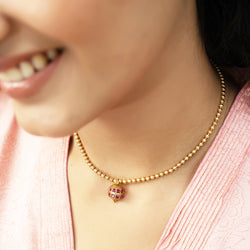 Sparsh 22k Gold Plated Ruby Exclusives Pendant
