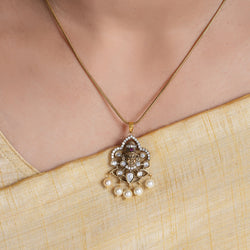 22k Gold Plated Amolya Hemalika Pendant Set