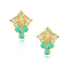 Gold Plated Barsaat Zircon Green Onyx Pendant Set