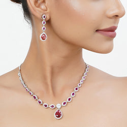 Silver Tarini Sharmila Necklace set