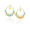 Gold Plated Balan Citrine Turquoise Hoops