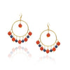 Gold Plated Balan Carnelian Lapiz Hoops