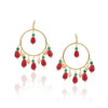 Gold Plated Balan Ruby Jade Coral Hoops
