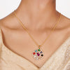 22k Gold Plated Teej Navratna Pendant Set
