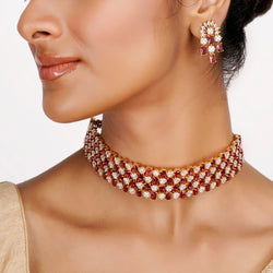 22k Gold Plated Teej Aabha Choker Set