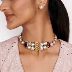 22k Gold Plated Teej Arnika Choker Set