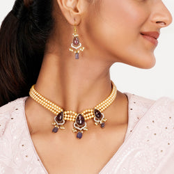 22k Gold Plated Teej Anshula Choker Set
