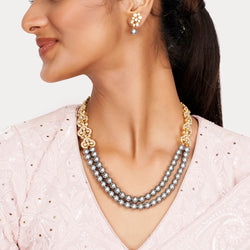 22k Gold Plated Teej Vedra Necklace Set