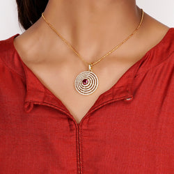 22k Gold Plated Prabha Pendant Set