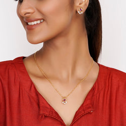 22k Gold Plated Trilika Pendant Set