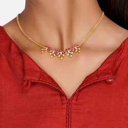 22k Gold Plated Jhalar Pendant Set