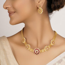 22k Gold Plated Divyam Evashi Necklace Set