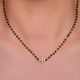 GOLD PLATED MANGALAM BLACK ZIRCON MANGALSUTRA