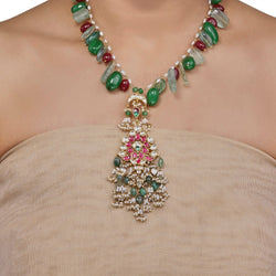 KUNDAN GREEN ONYX PENDANT