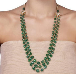 KUNDAN GREEN ONYX LONG NECKLACE