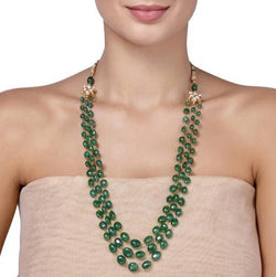 KUNDAN GREEN ONYX LONG NECKLACE