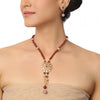 GOLD PLATED PURNA CARNELIAN ZIRCON NECKLACE SET