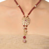GOLD PLATED PURNA CARNELIAN ZIRCON NECKLACE SET