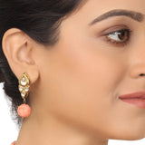 PINK CORAL KUNDAN EARRINGS