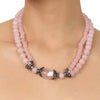 SILVER PLATED PURNA ROSE QUARTZ STRING SET