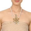 Gold Plated Deva White Laxshmi Kundan Pendant