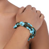 Gold Plated Turquoise Green Jade Bracelet