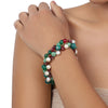 Gold Plated Ruby & Green Onyx Bracelet