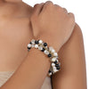 Gold Plated Pearls & Black Onyx Bracelet