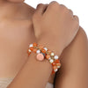 Gold Plated Carnelian Pearl Bracelet