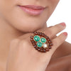 Gold Plated Green Onyx Ring