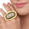 Gold Plated Kundan Ring