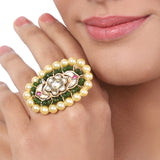 Gold Plated Kundan Ring