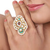 Gold Plated Kundan Ring