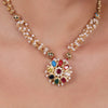 Gold Plated Celestial Navrattan Necklace Set