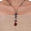 Silver Plated Celestial Victorian Tourmaline Necklace Set