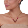 Gold Plated Celestial Ruby Gold Beads  Necklace Set