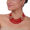 Gold Plated Pacchi Coral Necklace Set