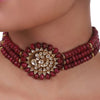Gold Plated Pacchi Ruby Choker Set