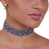 Gold Plated Pacchi Blue Jade Choker Set