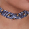 Gold Plated Pacchi Blue Jade Choker Set